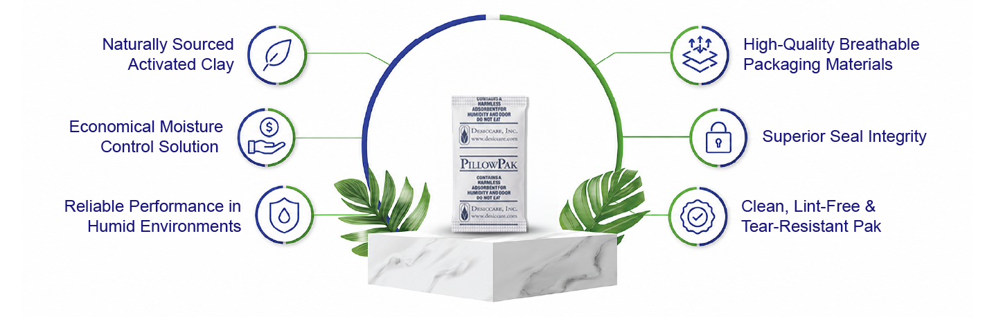 Clay Desiccant Pillow Paks 